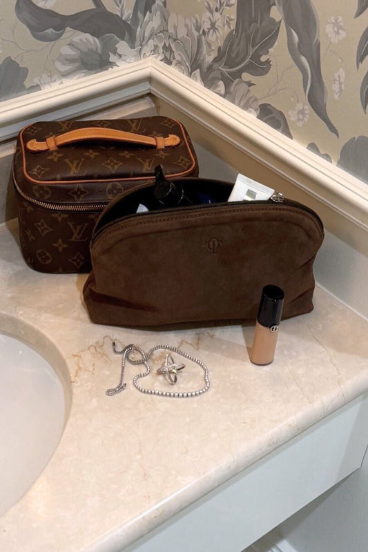 Suede Clutch - Toffee Brown