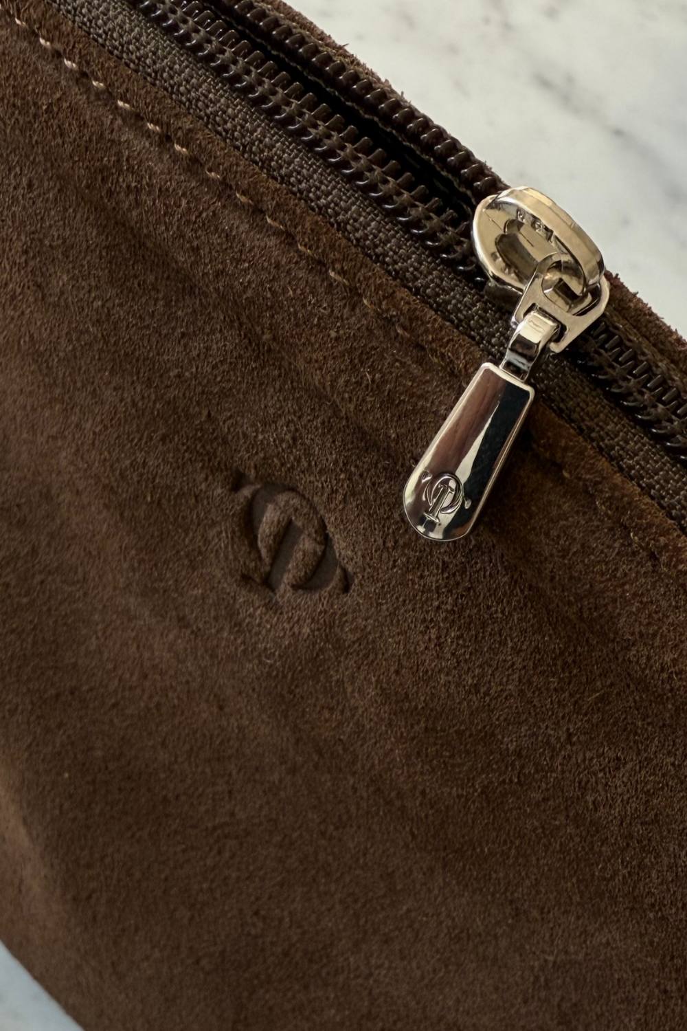 Suede Clutch - Toffee Brown