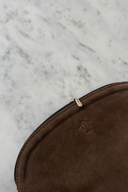 Suede Clutch - Toffee Brown