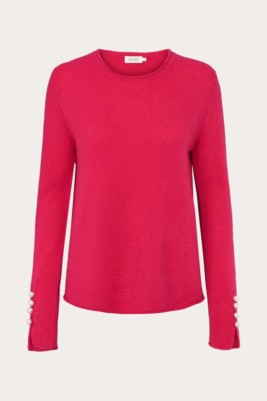 O'TAY Abbelone Sweater Blouses Hot Pink