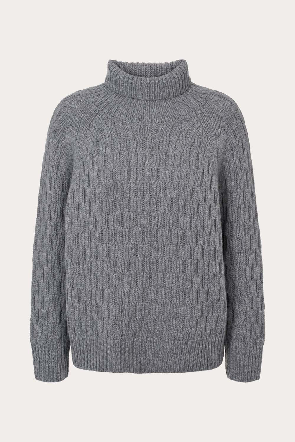 O'TAY Dava Sweater Blouses Dark Grey Melange