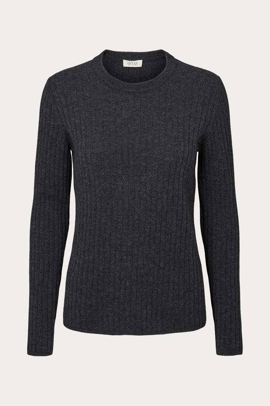 O'TAY Dulcia Sweater Blouses Charcoal