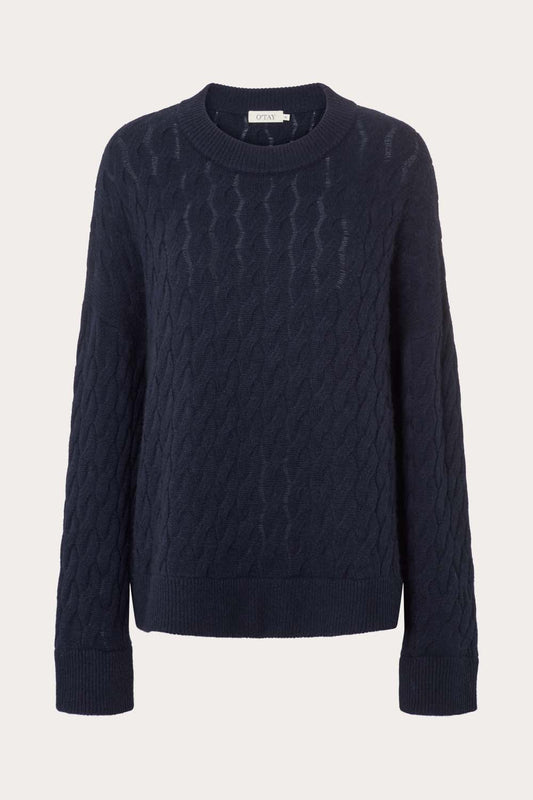 O'TAY Eline Sweater Blouses Midnight Navy