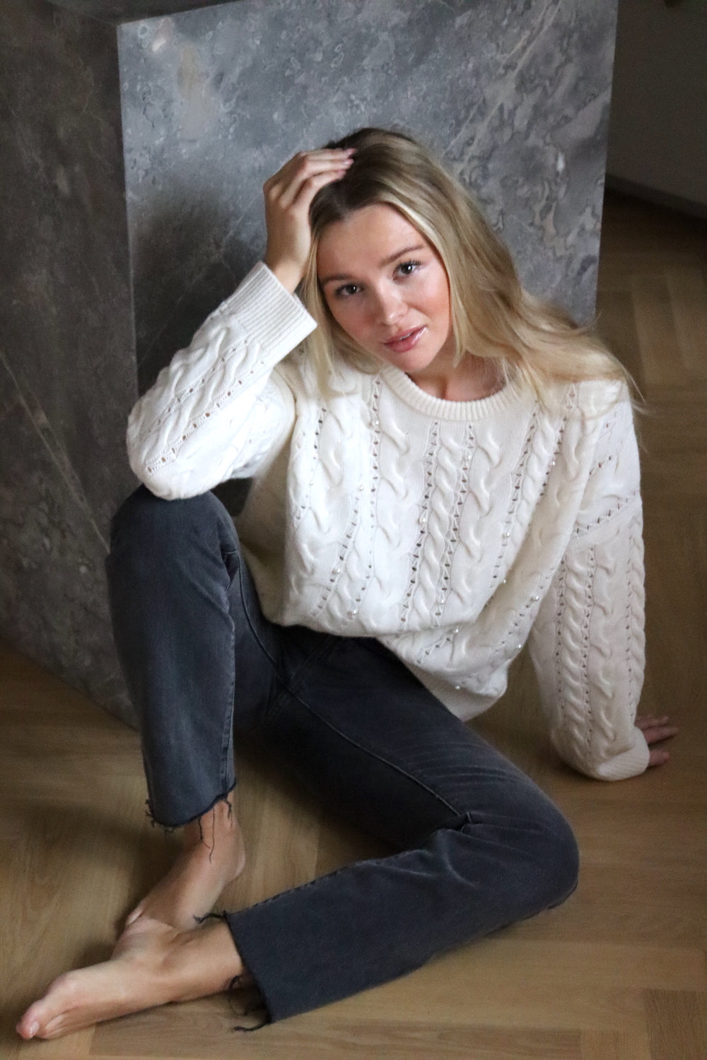 O'TAY Elva Sweater Blouses Off White