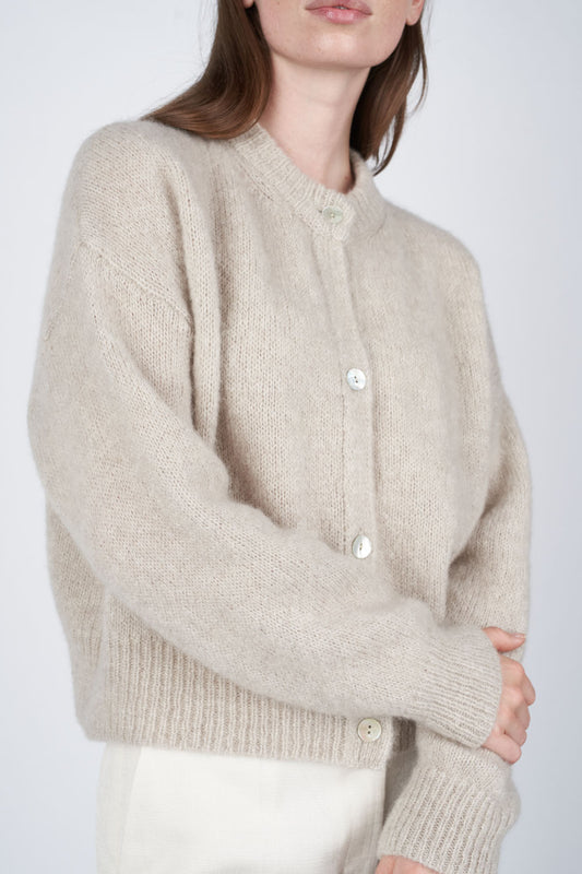 O'TAY Fuzzy Cardigan Cardigans Light Sand