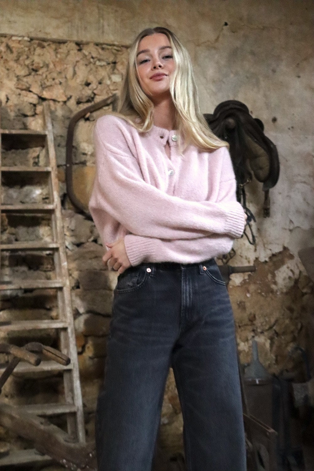 Fuzzy Cardigan - Bubblegum