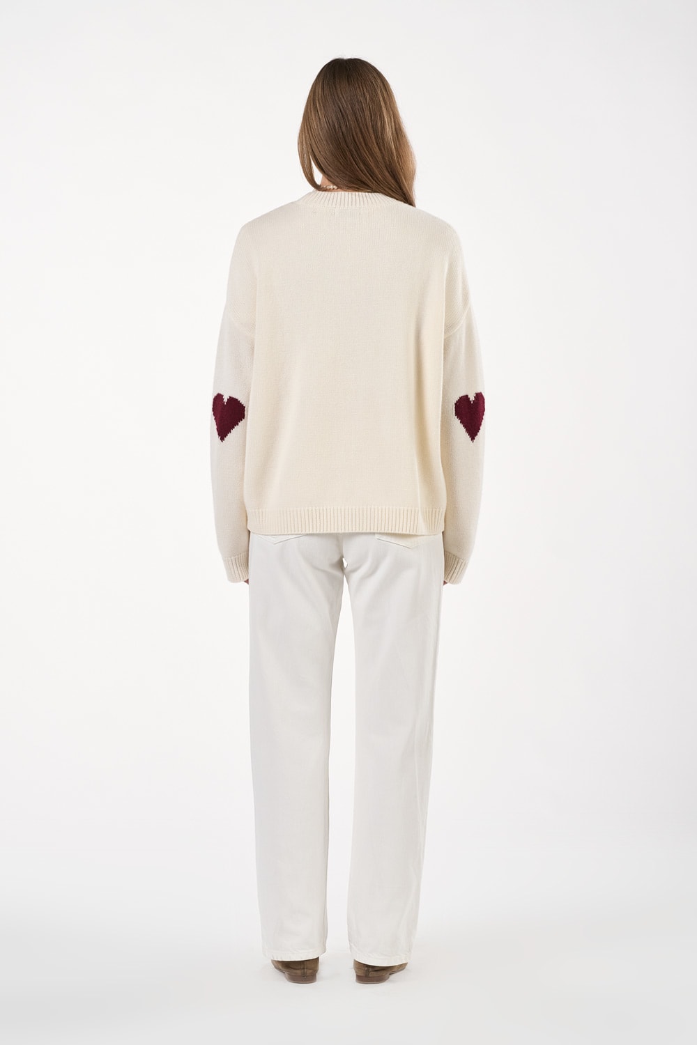 Kaia Sweater - Off White/Bordeaux