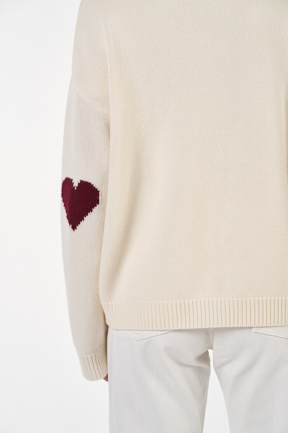 Kaia Sweater - Off White/Bordeaux