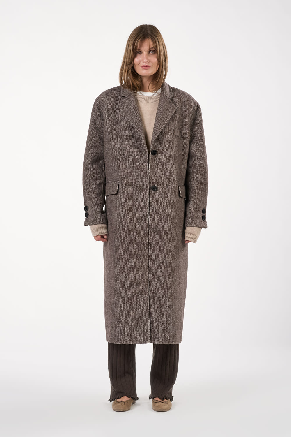 Nabila Coat - Grey/Brown