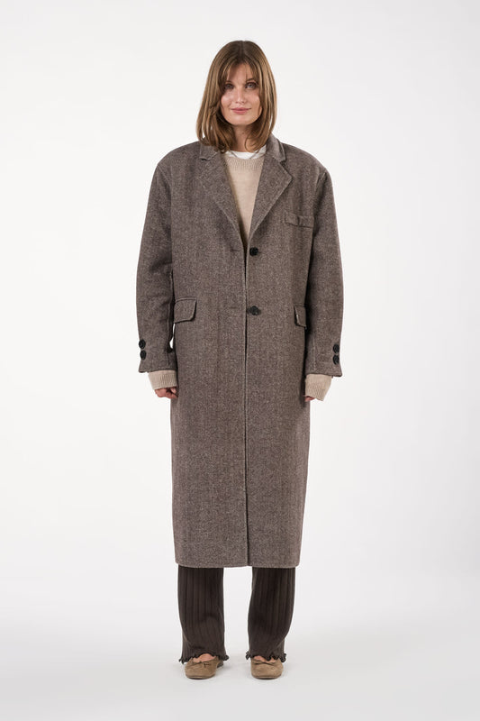 Nabila Coat - Grey/Brown