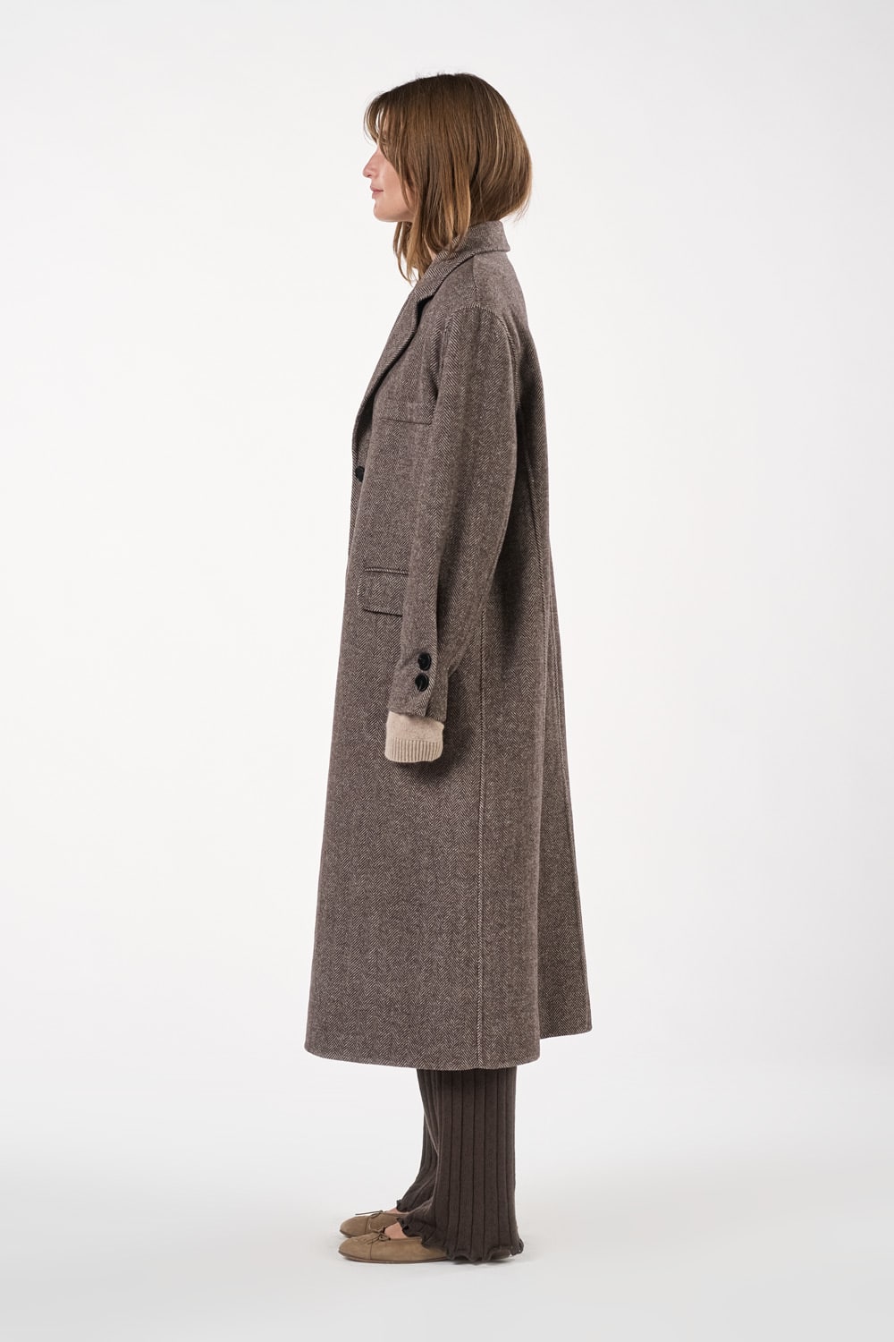 Nabila Coat - Grey/Brown