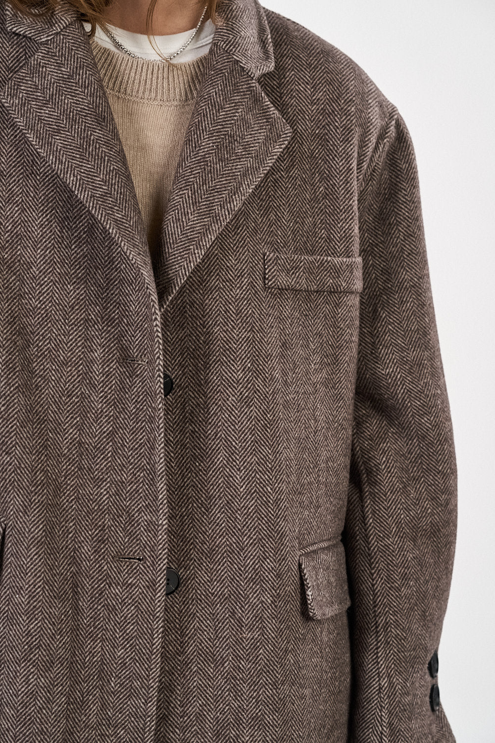 Nabila Coat - Grey/Brown