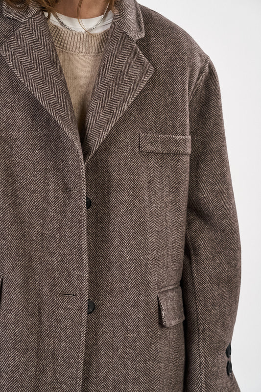 Nabila Coat - Grey/Brown