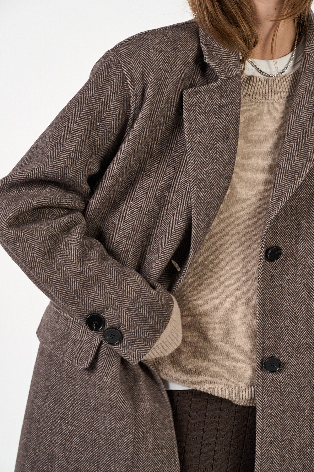 Nabila Coat - Grey/Brown