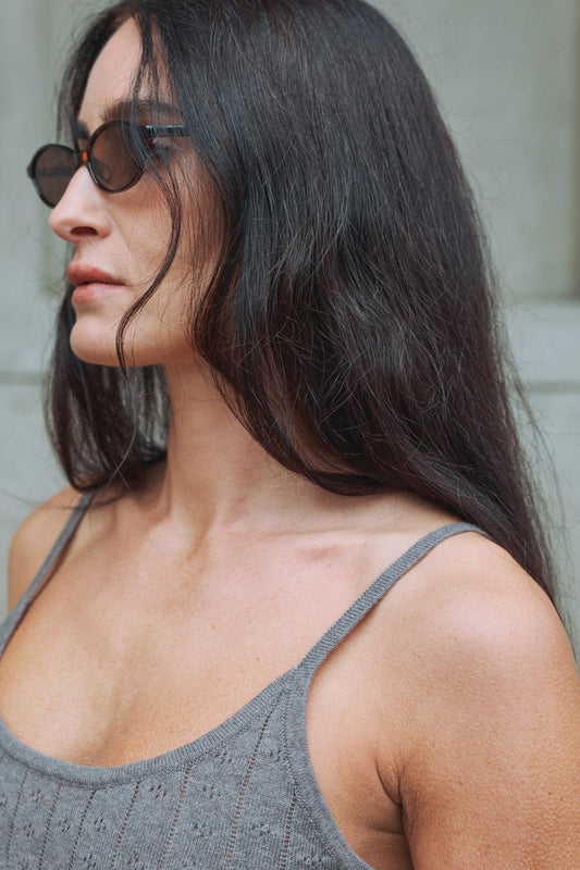Carla Top - Brown Melange