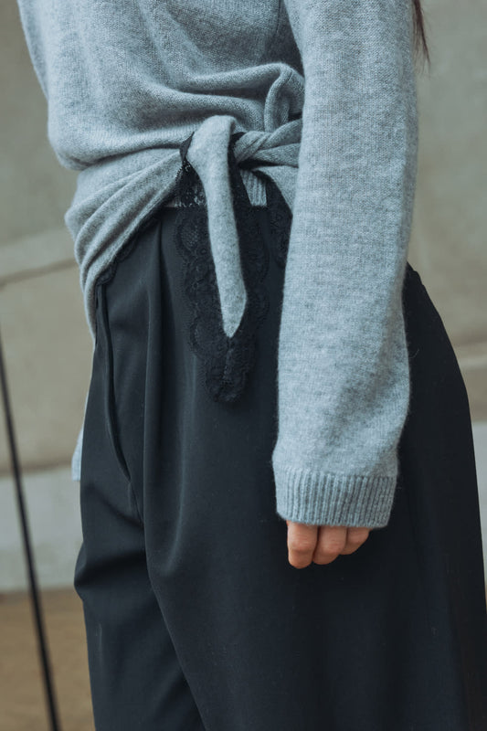 Lace Blouse - Grey Melange