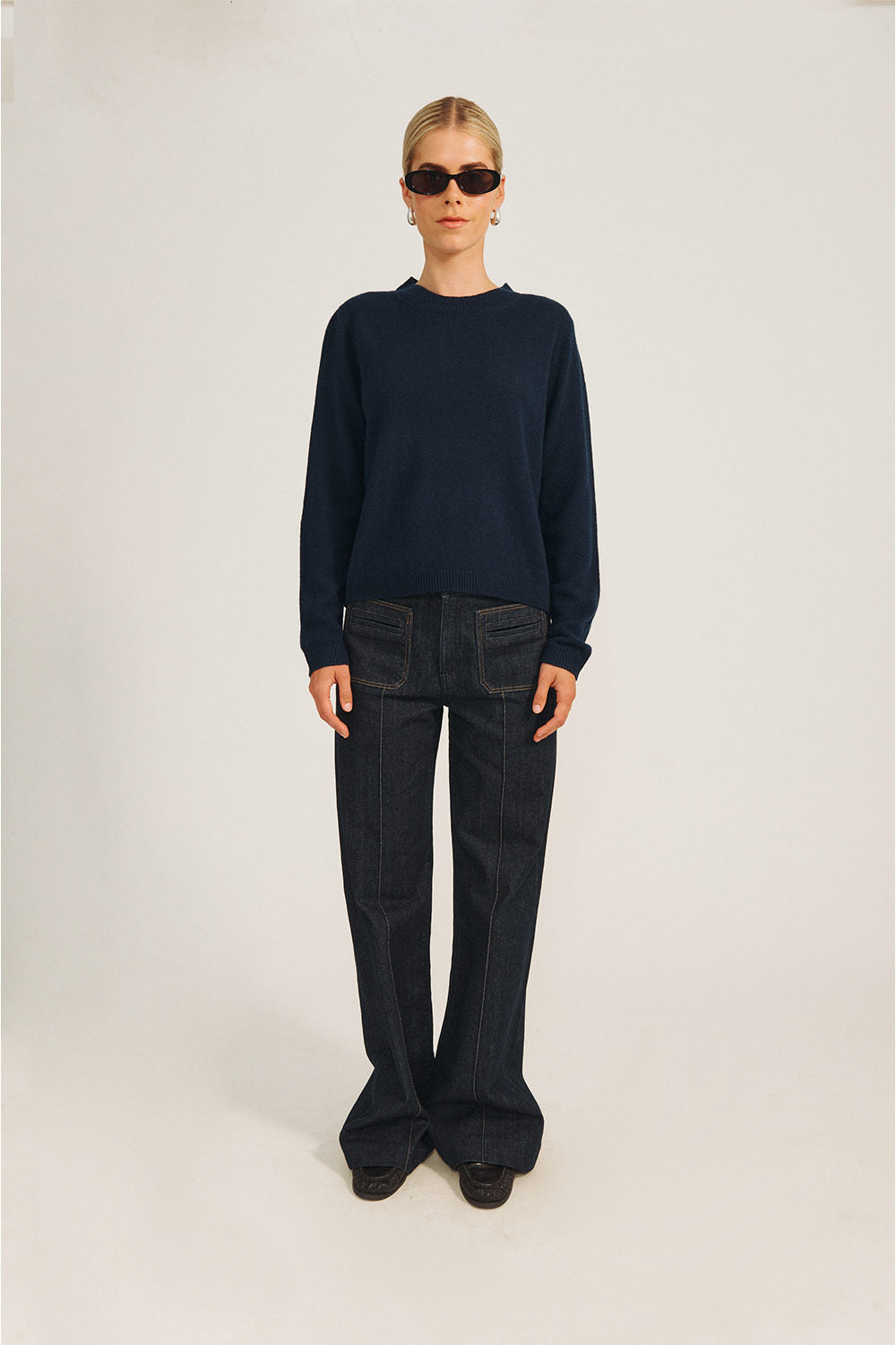 Lace Blouse - Navy