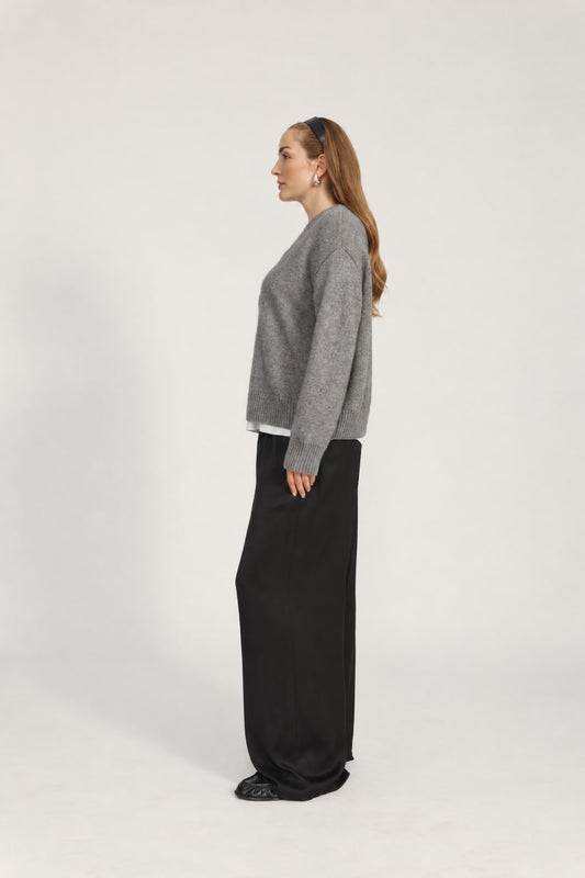 Olja Sweater Signature - Grey Melange