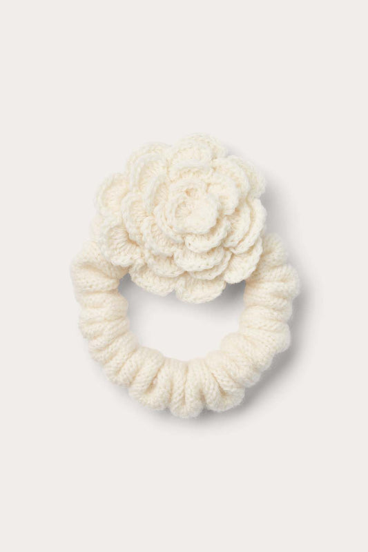 O'TAY Small Scrunchie w/Flower Hair accessories Off White