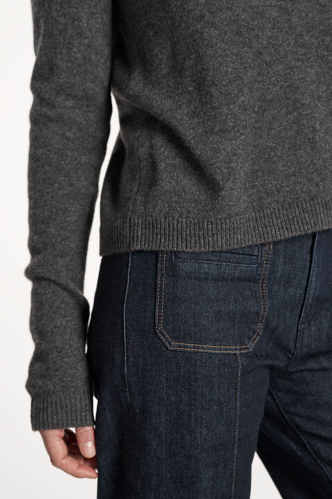 Lace Blouse - Dark Grey Melange