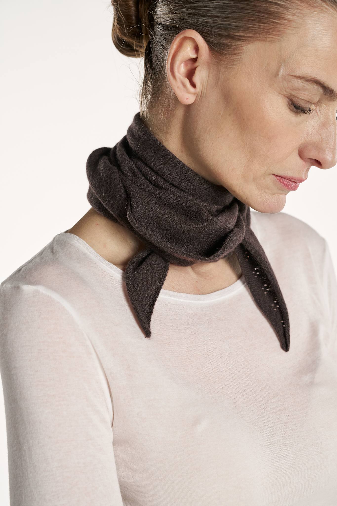 Nessa Scarf Pointelle - Dark Chocolate