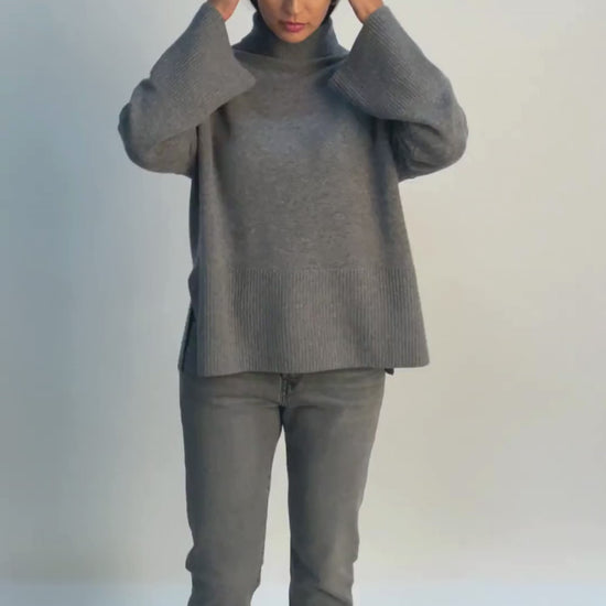 O'TAY Della Sweater Blouses Stone Grey