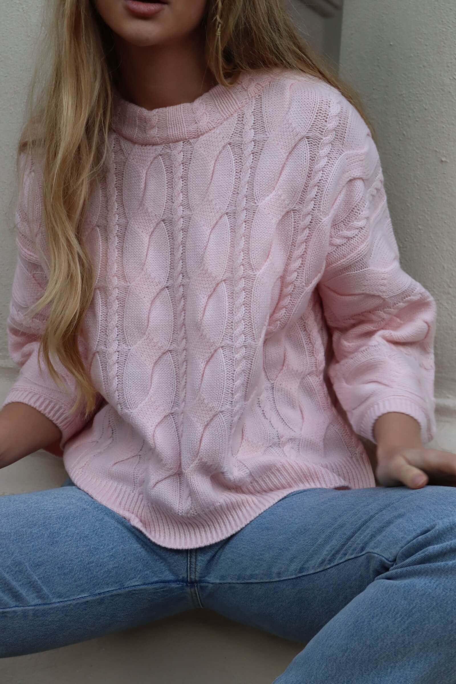 O'TAY Ballie Sweater Blouses Pastel Pink