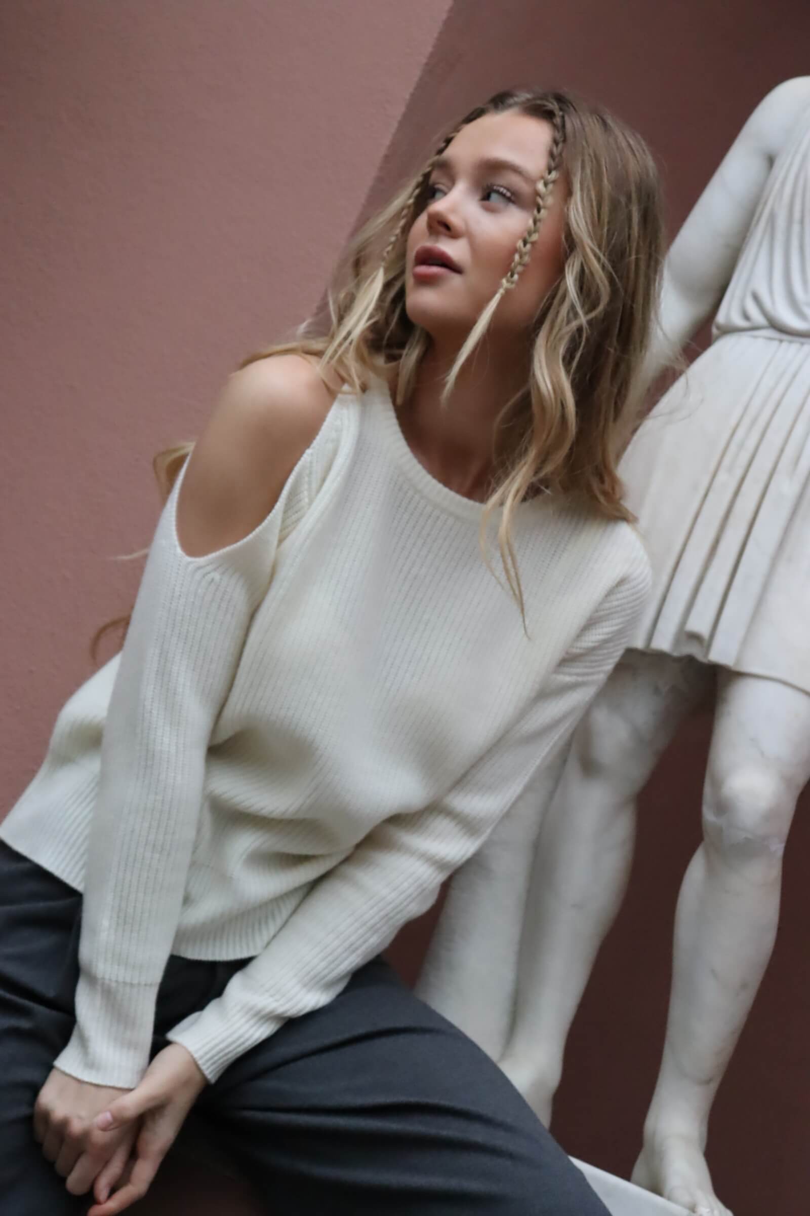 O'TAY Beline Sweater Blouses Off White