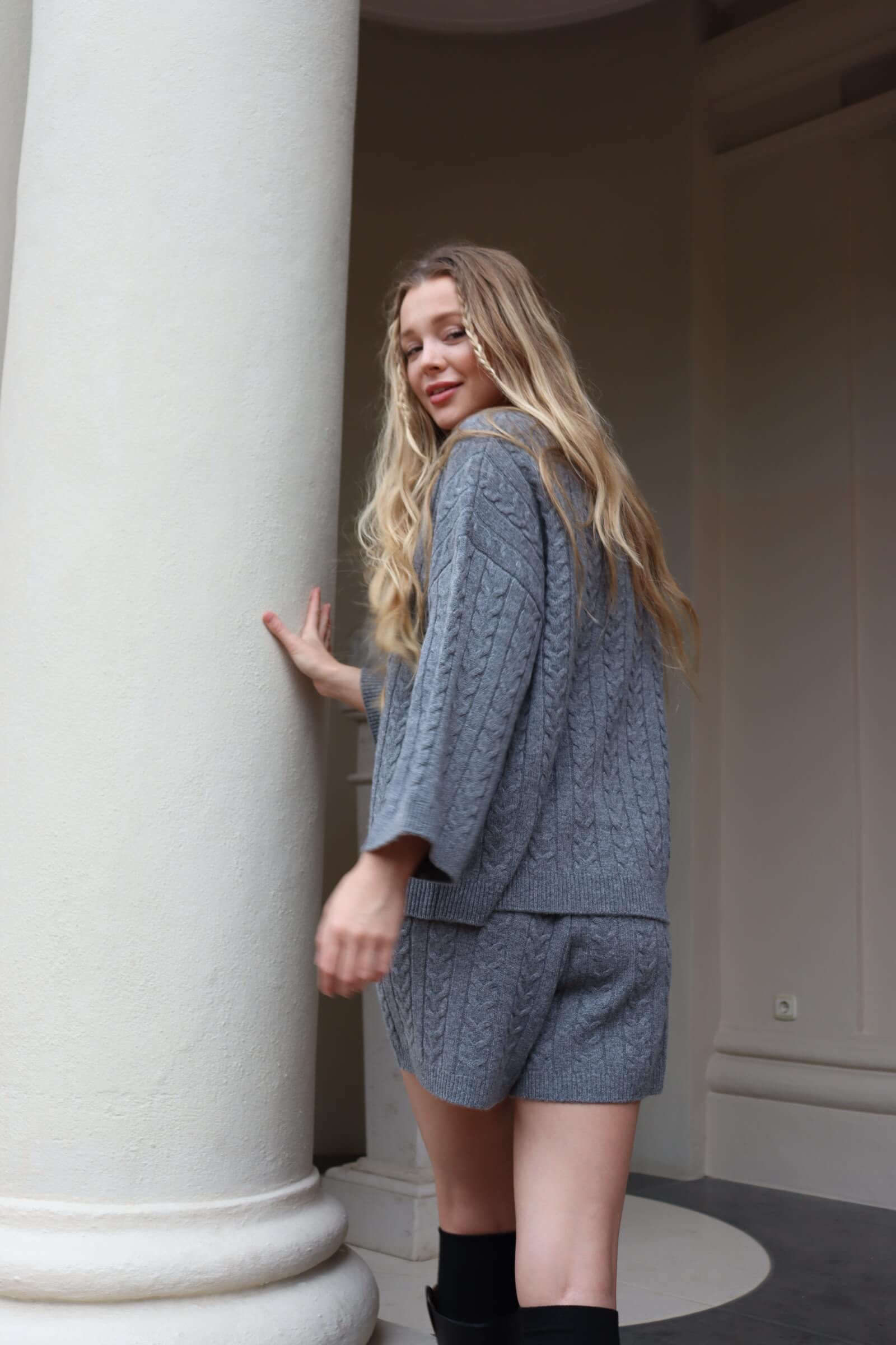 O'TAY Berry Sweater Blouses Cold Grey