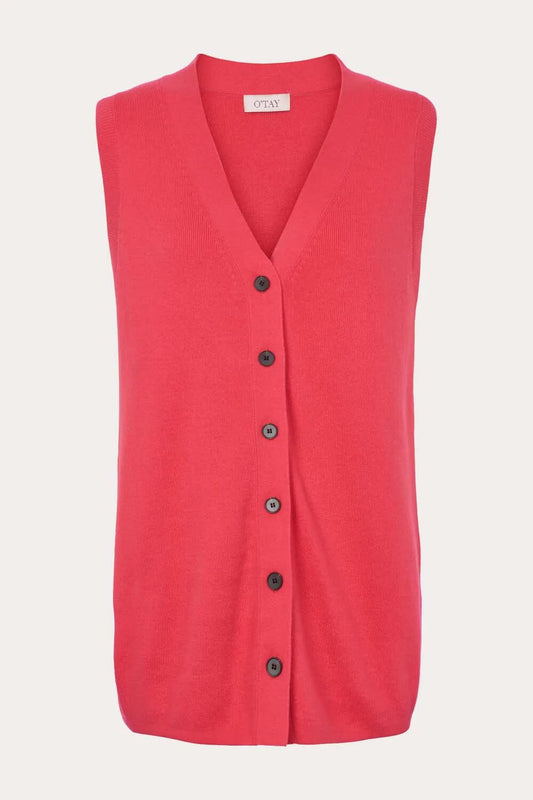 O'TAY Thea Vest Cardigans Hot Pink